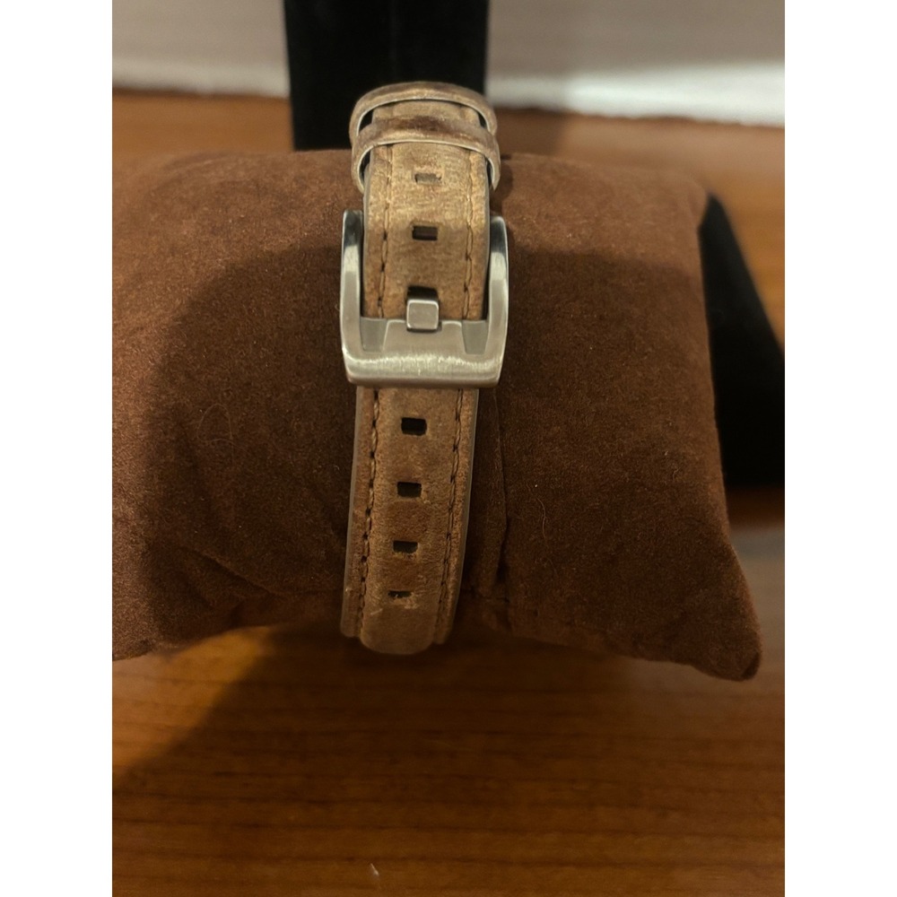 Fossil AM-4391 Women Watch Stainless Steel Tan Leather Band Date Window 10 ATM - Picture 4 of 6